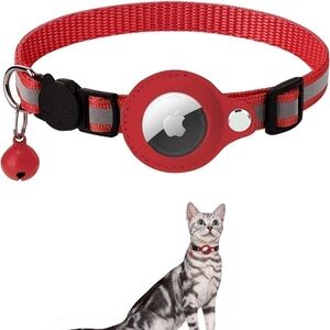 Cat Collar w/Air Tag holder,safety release,reflective, optional bell.